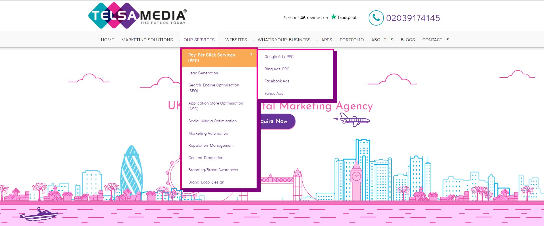 Website Structure – Telsa Media